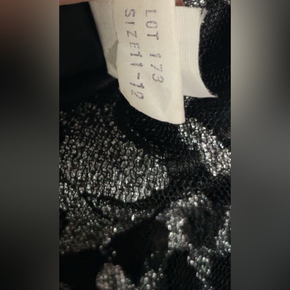 Vintage 80s Black and Silver Dress size 11-12 - Picture 4 of 5